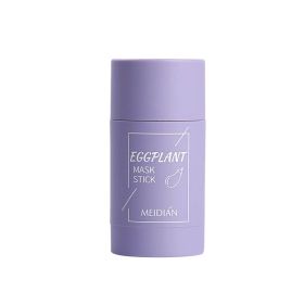 Green Tea Cleansing Solid Mask Purifying Clay Stick Mask Oil Control Anti-Acne Eggplant Skin Care Whitening Care Face TSLM1 (Color: Purple)