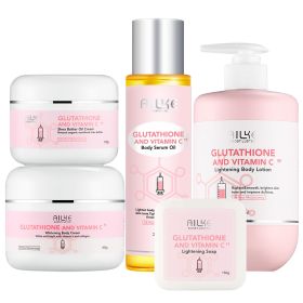 AILKE Whitening Moisturizing Anti-Freckle Body Lotion, Suitable For Face And Body, Glutathione Korean Women's Skin Care Products (Color: 5 in 1 set)